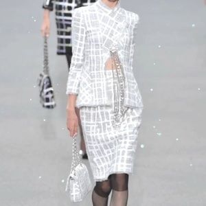 Chanel Vintage Tweed Midi Skirt 2009 Runway Look